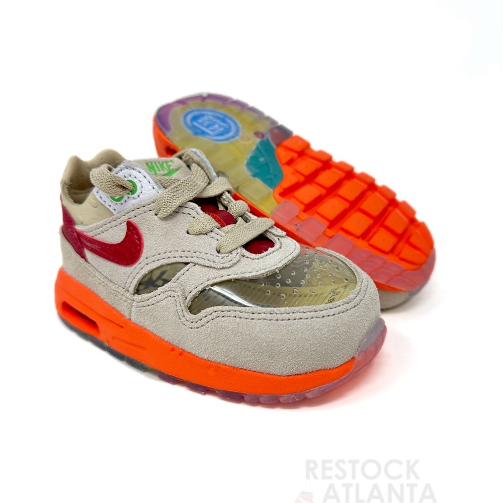 Nike x Clot Air Max 1 Kiss Of Death Net/Red TD Toddler Size 7c DH2492 100 New
